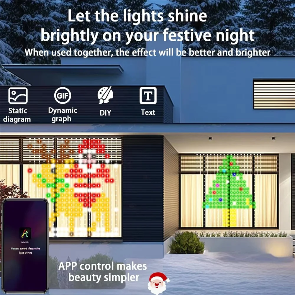Smart LED Curtain Lights RGB A - đánh giá và giá Lighting Christmas Decor