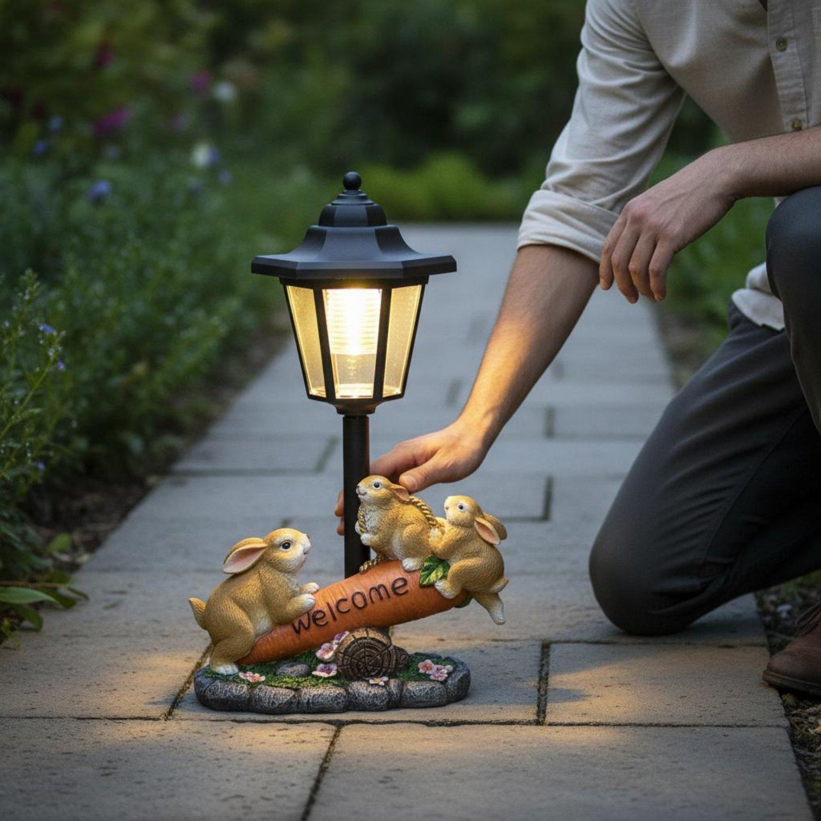 Solar Rabbit Statue Decorative - đánh giá và giá Lighting Decoration Ideas