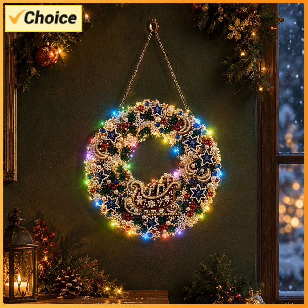 DIY Diamond Dot Christmas Wrea - đánh giá và giá Up Lighting Decor