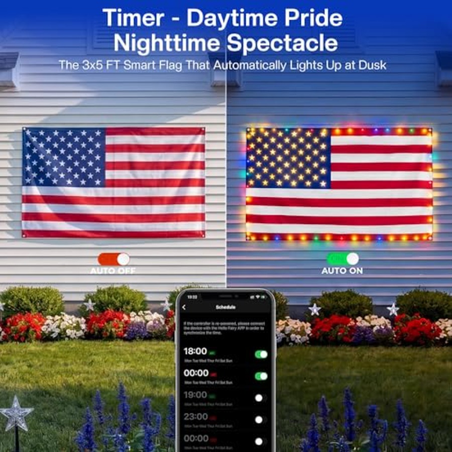 Smart Lighted American Flag 3x - đánh giá và giá Up Lighting Decor
