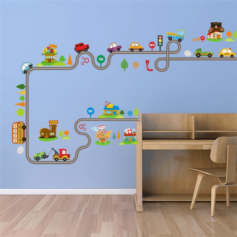 2Pcs/Lot Cartoon Cars Highway  - đánh giá và giá Lighting Mcqueen Bedroom Decor