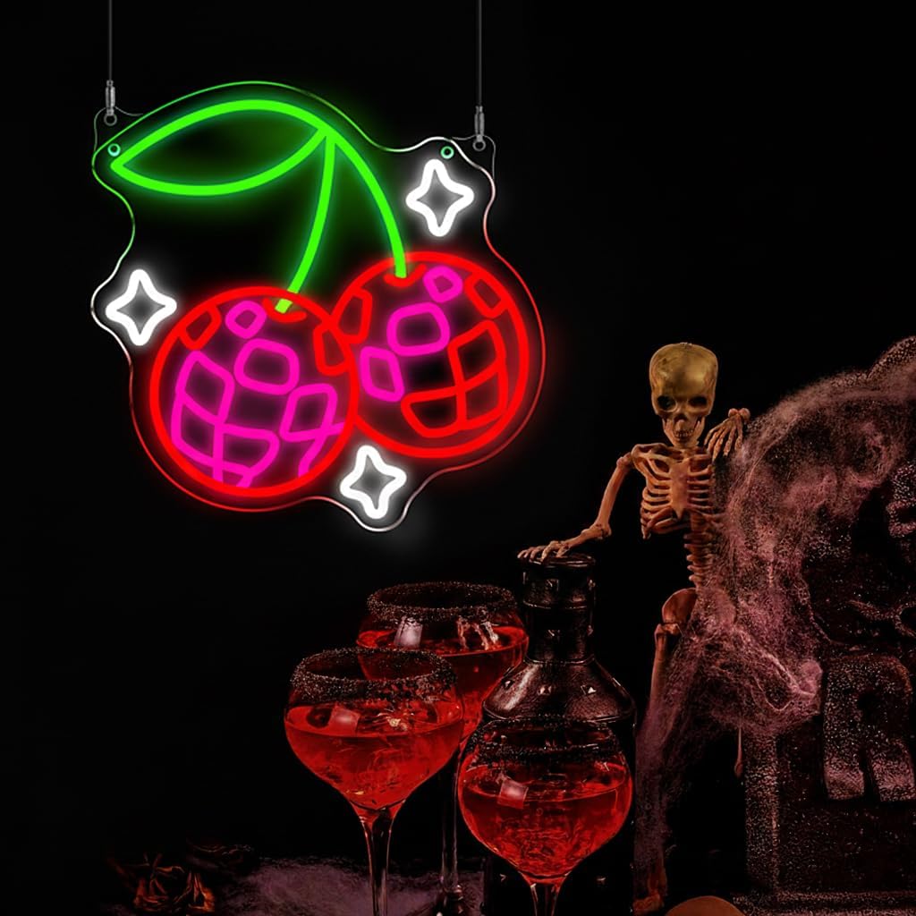 Disco Ball Cherry LED Neon Sig - đánh giá và giá Lighting Christmas Decor